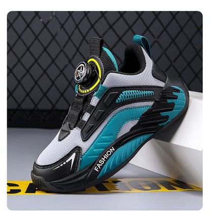 Fashion New Kids Boy Running Sport Shoes Leather Sneakers Children Outdoor Lightweight Breathable Tenis Footwear