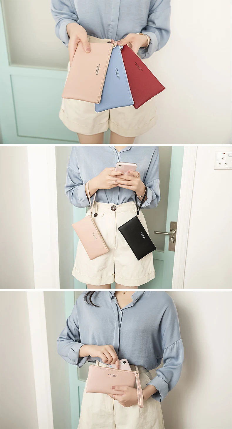 MIYIN Women's Purse long ultra-thin credit card bag minimalist zero purse thin large capacity zipper hold bag handbag purse girl.