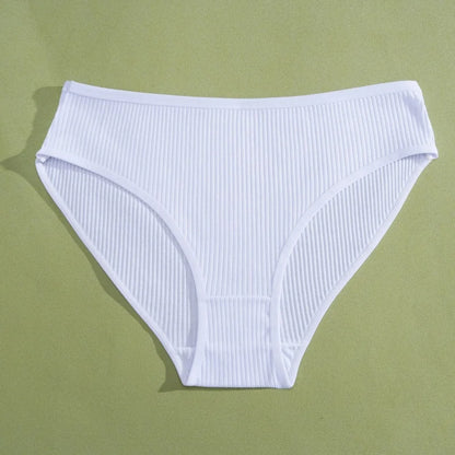5PCS Women's Cotton Panties Sexy Low Waist Briefs Striped Underpants Female Comfortable Stretch Lingerie Ladies Soft Underwear