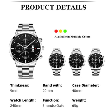 Fashion Men Watch Luxury Calendar Quartz Wrist Watch Business Watches Man Clock Male Bracelet Wristwatch.