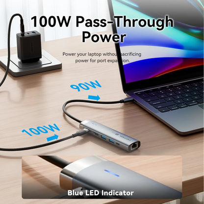 Vention USB C HUB Type C to HDMI 4K60Hz RJ45 PD 100W Adapter For Macbook iPad Pro Air M2 M1 Sumsang PC Accessories USB 3.0 HUB.