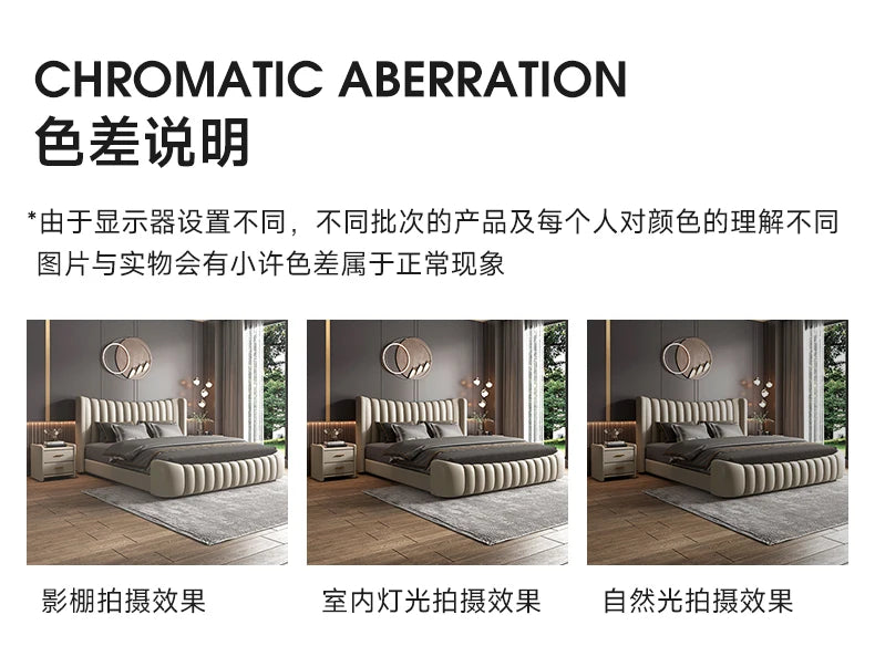 Hohes Kopfteil, Doppelbettgestell, schlichtes Holz, elegantes Queen-Size-Bett, Einzelbettgestell, Nachttische, Aufbewahrung, Cama Moderno Lujo-Möbel