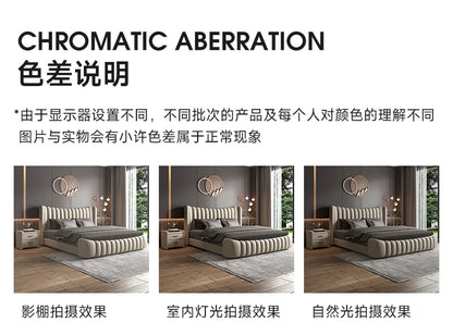 Hohes Kopfteil, Doppelbettgestell, schlichtes Holz, elegantes Queen-Size-Bett, Einzelbettgestell, Nachttische, Aufbewahrung, Cama Moderno Lujo-Möbel