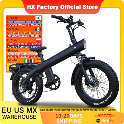HX Q3 e bike 2000W electric bike 48V 20AH Adult E bike 20Inch Tire Off-Road fatbike City Electric bicycle  Mountain e bikes.