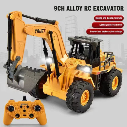 9Ch Rc Car 2.4G Remote Controlled Multi-Functional Dump Truck Bulldozer Excavator Engineering Vehicle Kids Toys for Boys Gifts.