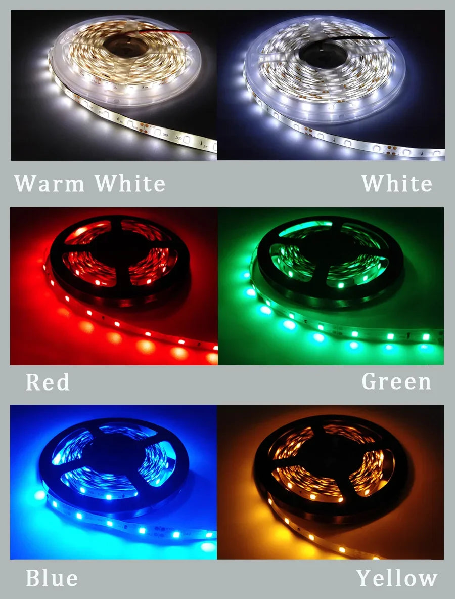 LED-Streifen Licht 5m 120leds smd2835 12v weiß warmrot grün blau rgb luces LED Licht wasserdicht flexible Lampe Band für Raum deko.