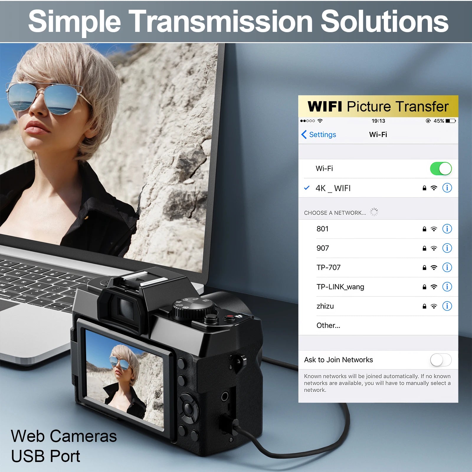 NBD 48MP Digital Cameras for Photography with WiFi & App Control,4K Autofocus Vlogging Camera , Anti-Shake,  Dual Batteries.