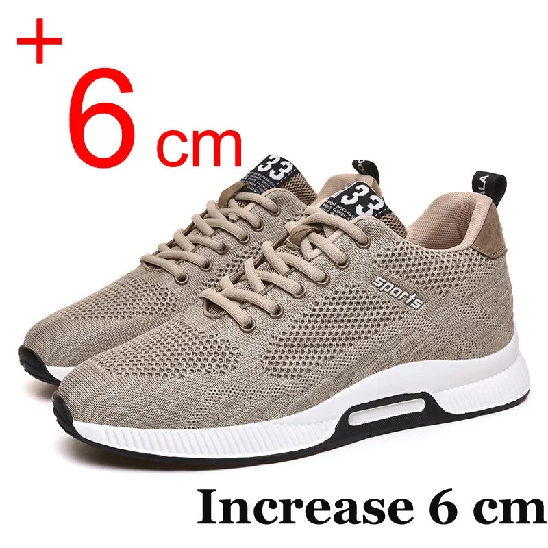 Männer Turnschuhe Aufzug Schuhe Versteckte Heels Atmungsaktive Erhöhung Schuhe für Männer Erhöhen Einlegesohle 6CM Sport Casual Höhe Schuhe.