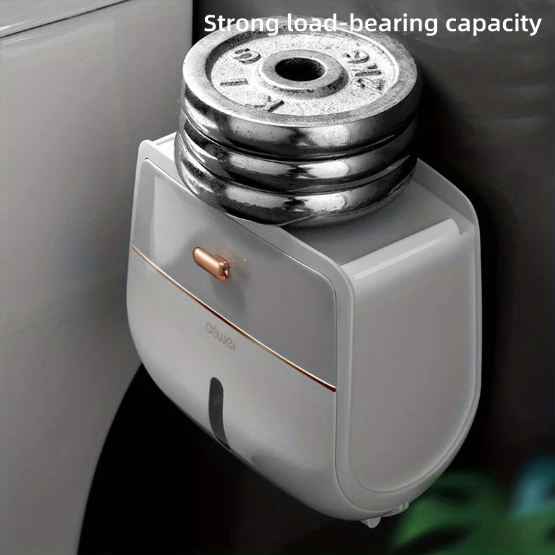 1 Stück Toilettenpapierhalter ohne Bohren, Badezimmer-Organizer |   Selbstklebende Wandhalterung für Taschentücher/Tücher, Badezimmer-Taschentuchabgabe