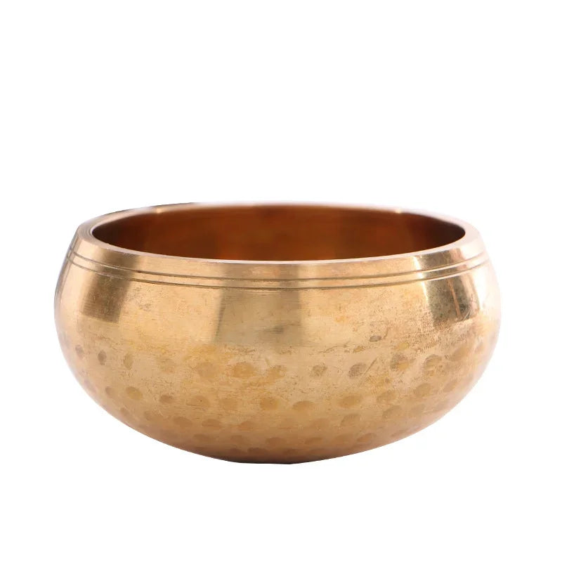 Authentic Handmade Tibet Singing Bowl Nepal Brass Meditation Sound Bowl for Yoga Chakra Healing Relaxation with Leather Striker.