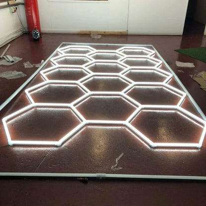 LED Garage Ceiling Hexagon Light Connector Honeycomb Detailing Car Auto Body Repair Wash Station Workshop Tube Light Customized.