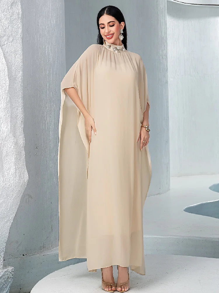 Chiffon 2 Piece Abaya Damen Dubai Muslim Evening African Dresses For Women Set Islam Clothing Kebaya Kaftan Robe Musulmane Femme.