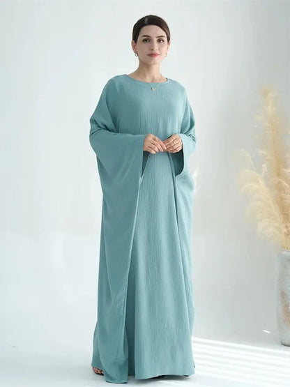 Ramadan Eid Cotton Linen Abaya Turkey Islam Muslim Maxi Dress Prayer Clothes Women Kaftan Kebaya Caftan Robe Femme Musulmane