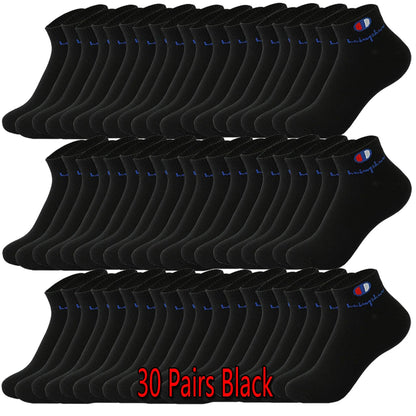 10/20/30 Pairs Socks Men Ankle Cotton Socks Brand Classic Fashion Black White Socks Breathable Mesh Athletic Short Socks Summer