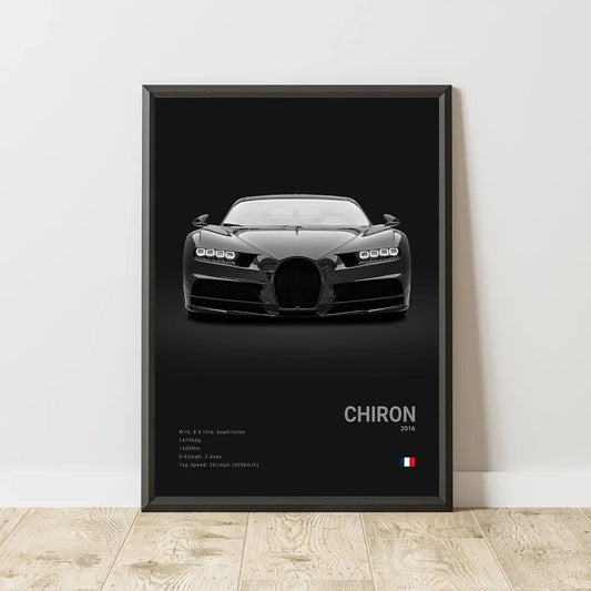 CHIRON EB110 Canvas Wall Art Print Poster DIVO Sports Car Decoration Painting Modern Home Decoration Painting Car Lover Gift.
