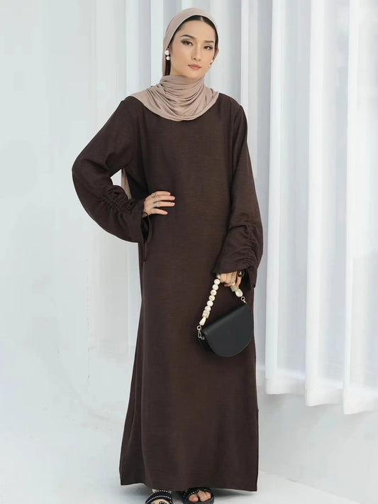 Eid Islamischen Modest Kleid für Frauen Abaya Spitze-up Hülse Marokko Casual Ramadan Vestidos Gebet Kaftan Dubai Muslimischen Lange robe