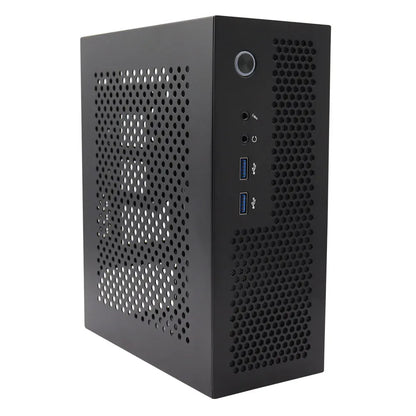 HTPC Computer Case Mini ITX Gaming PC Chassis Desktop Chassis USB3.0 Computer Case Home Computer Case Black and Silver.