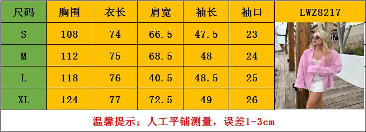 2025 Women's Oversize Shirt Long-sleeved Button Cardigan Pink Lapel Simple Korean Version White Top Blue Blouses for Female.