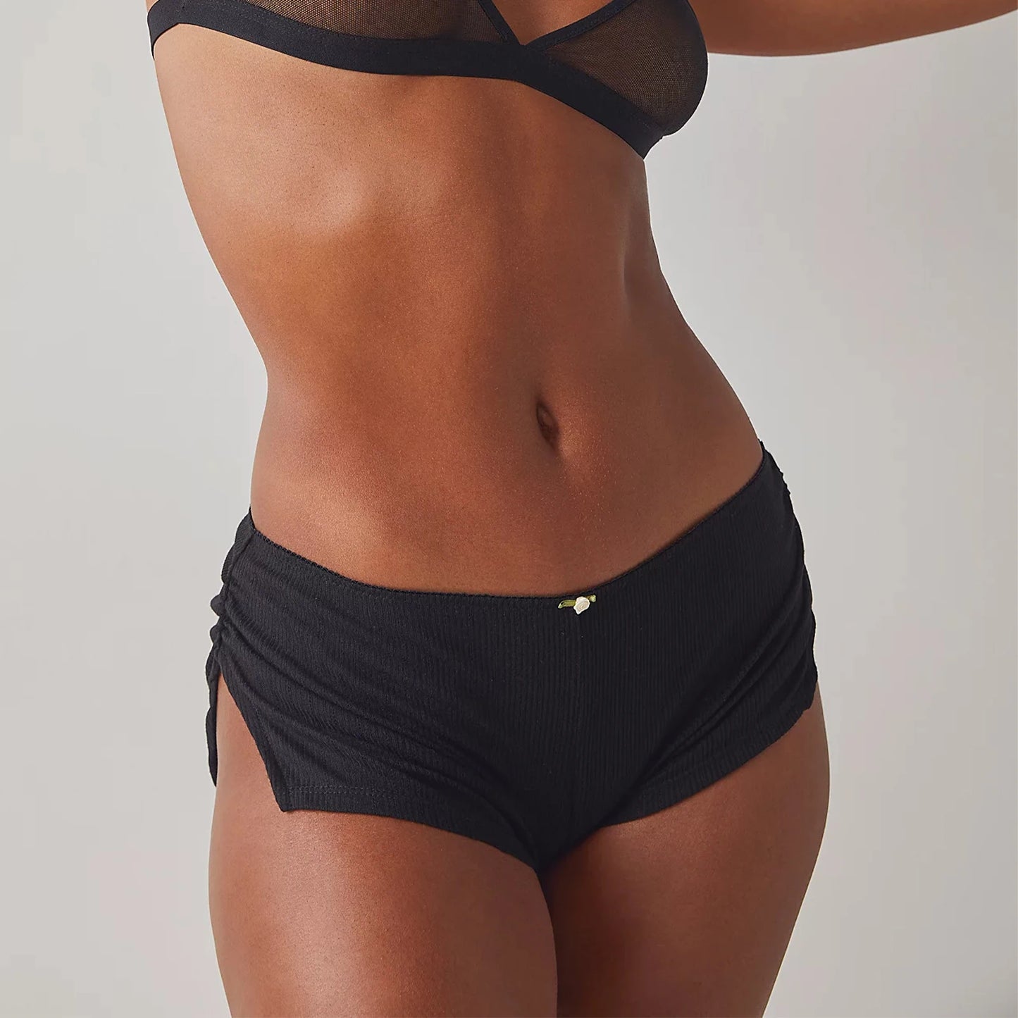 Women Side Split Shorts Pajama Shorts Y2K Soft Comfy Ruched Elastic Waist Lounge Pants Stretch Sleep Pj Bottoms Sleepwear.