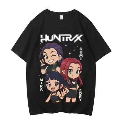2025 Hot Cartoon KPop Demon Hunters Tiger T-shirt Harajuku O-neck Casual Shirt High Quality Cotton T Shirt Y2k Streetwear.