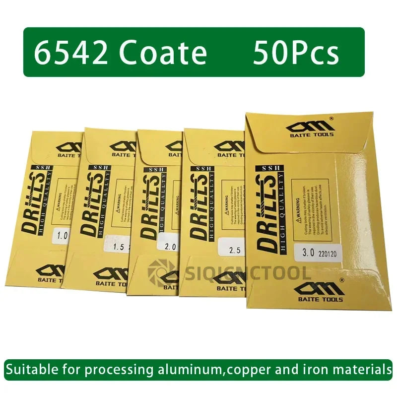 LOCO 50 Stück Titanbeschichtete Bohrer HSS Schnellarbeitsstahl-Set Werkzeug Hochwertige Elektrowerkzeuge 1/1,5/2/2,5/3 mm