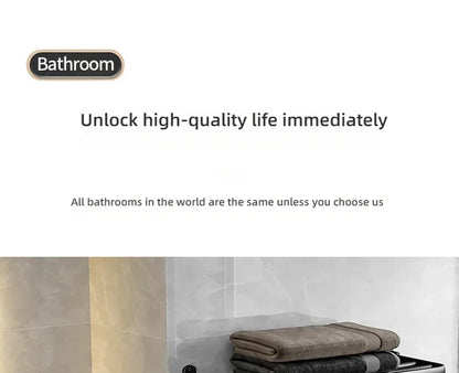 Beliebter Stil, 40/50 cm, selbstklebende Wandhalterung für Badezimmer, wasserdicht und rostfrei, Aufbewahrungsregal mit Haken, Handtuchhalter