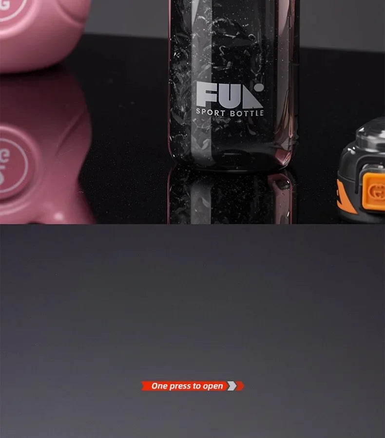 Portable Sports Water Cup For Men Tritan Material One Key Open Cover Fitness Cups High Temperature Seal Leakproof Kettle.