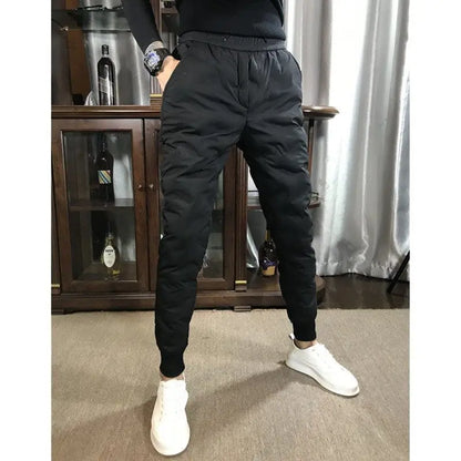 2022 New Men Shiny Winter Down Pant Thick Warm Sweatpants Casual Trousers Slim Outdoor Windproof Waterproof Cotton Pants