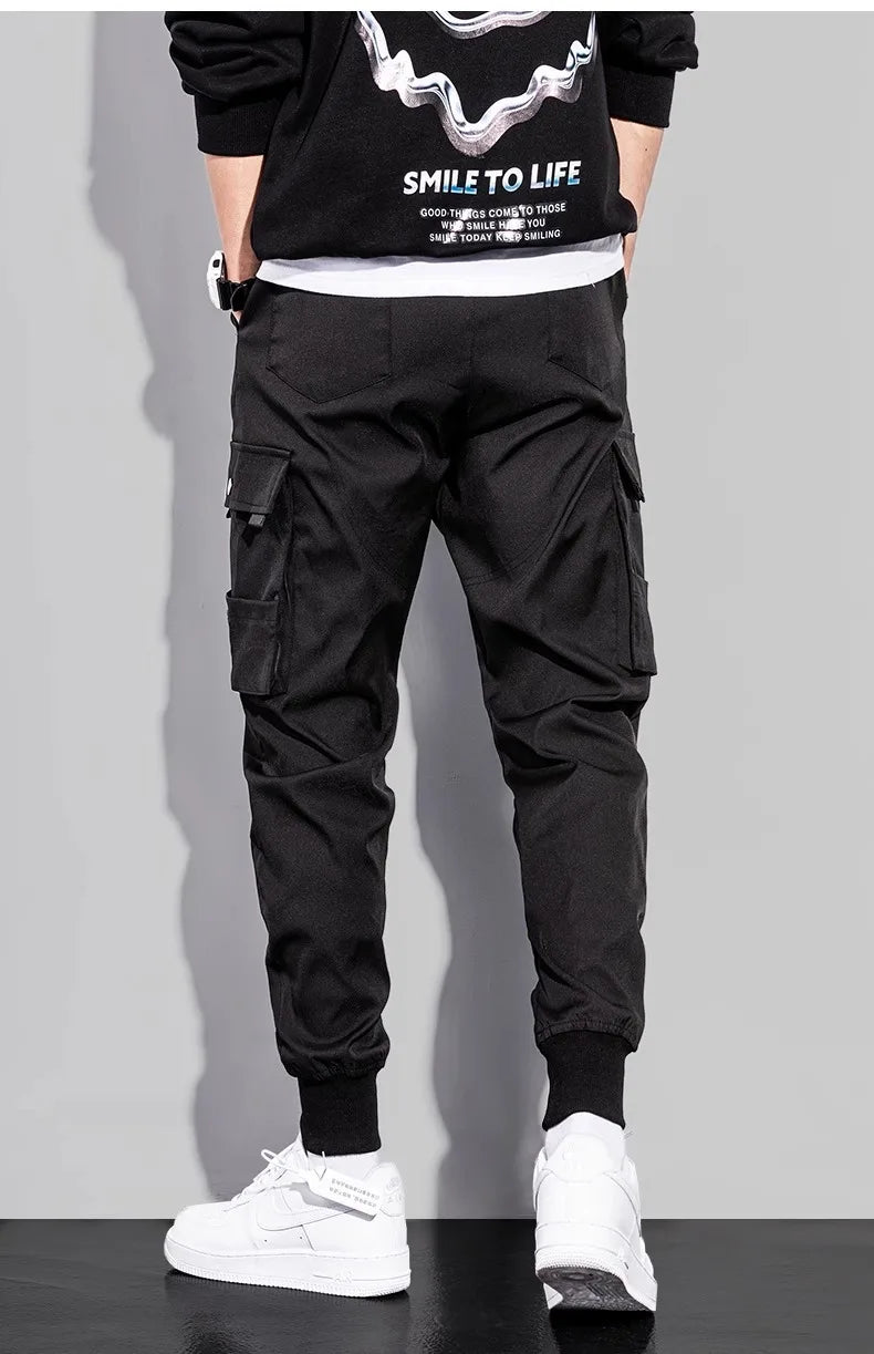 Men's Trendy Overalls Spring Autumn American Style Leggings, Men's Loose Casual Pants
