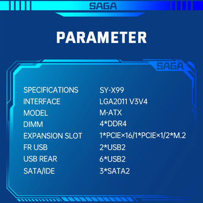 SOYO Computer Components X99 Motherboard Set With LGA2011-3 Xeon E5 2650 V3 CPU DDR4 16GB (2*8GB) 2133MHZ RAM Memory Desktop PC.