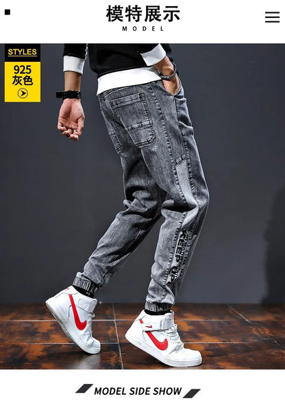 Trendy Marke Frühling Herbst 2023 Neue männer Jeans Lose Fit Vielseitig Arbeitskleidung Stil Koreanische Beiläufige Lange Hosen