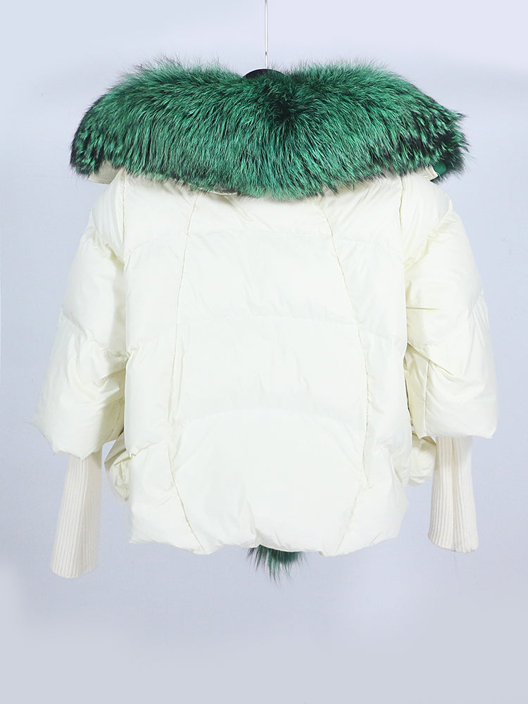 Lose Natürliche Echt Fox Pelz Kragen Mantel Dicke Neue Europäische Mode Weiße Ente Unten Jacke Winter Frauen Warme Luxus Oberbekleidung