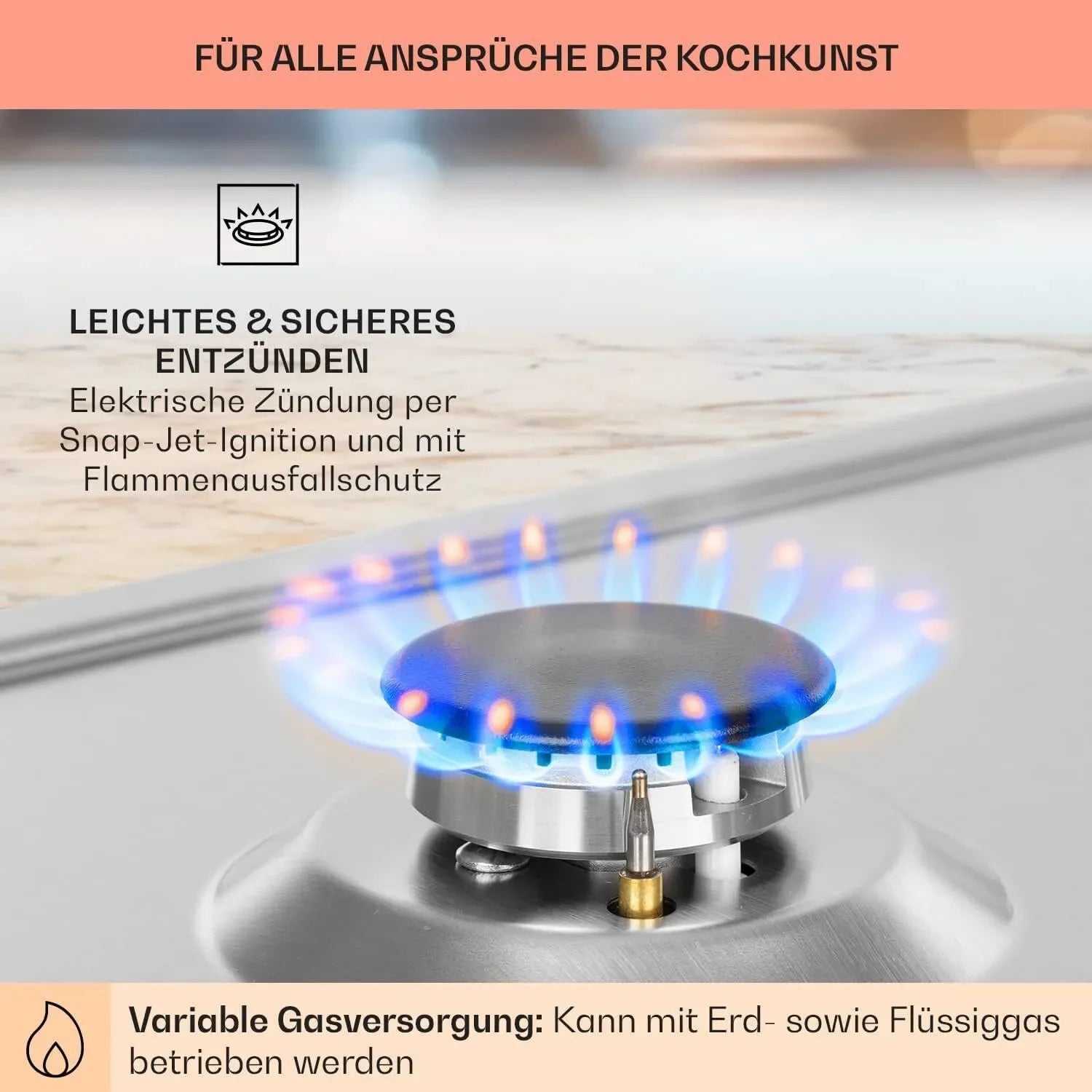 TopStrong 4 Burner Stainless Built-in Stove Natural Gas Propane Gas NG/LPG Gas Hob YYEUGCT-S04.