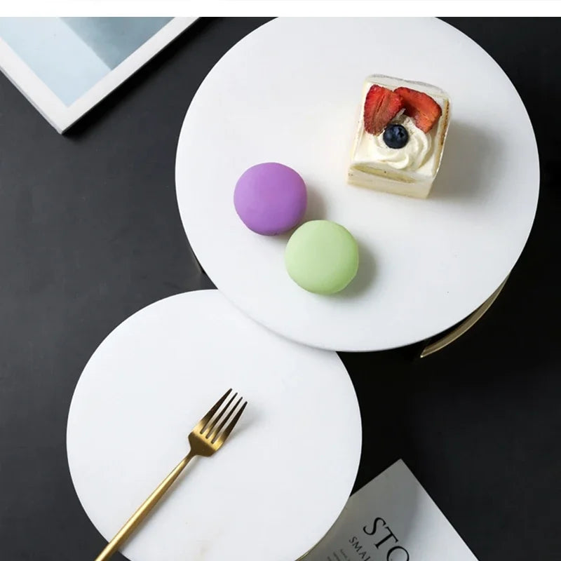 Nordic Marble Cake Dessert Tray Decoration Modern Simple Home Makeup Tools Jewelry Storage Plate Fruit Snack Chocolate Display.