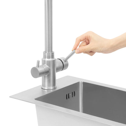 Edelstahlspüle, Küchenspüle, kleine Küchenspüle, Mini-Spüle mit Wasserhahn und Abfluss, 50 x 28 cm