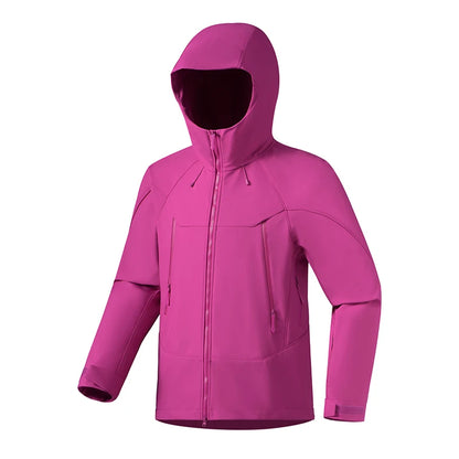 JNLN Men Women Waterproof Soft Shell Jacket Windproof Warm Fleece Rain Coat Unisex Hiking Climbing Trekking Outdoor Windbreaker