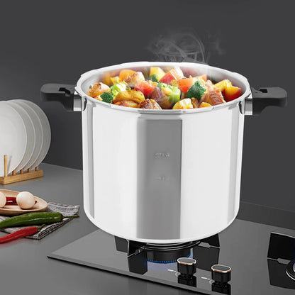 22L Large Capacity Pressure Canned Pot With Pressure Gauge Release Valve, Silver New Model.