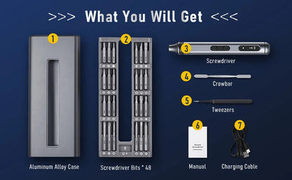 51 in 1 Elektro-Schraubendreher-Set Typ-C-Ladegerät Akku-Schrauben dreher Präzisions-Magnet-Bits für Telefon-PC DIY-Reparatur werkzeug