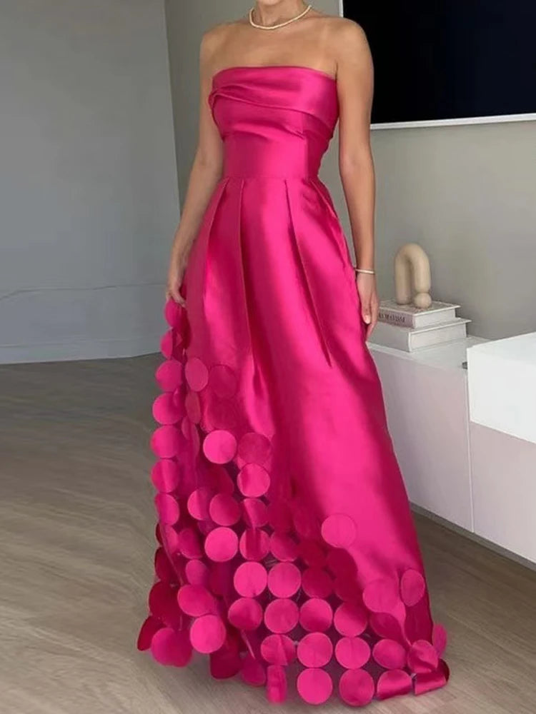 Sexy, elegant, schulterfrei, Satin, gespleißt, aushöhlen, Partykleid, Damen, Sommer, rückenfrei, rot, schick, Bankett-Abendkleider, 2025, neu.