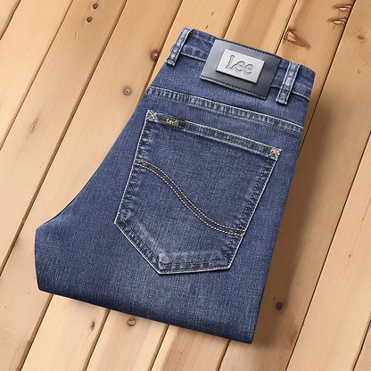Lee Dex Jeans Men's Autumn/winter New Loose-fit Straight-leg Versatile Mid-age Men's Wear Business Casual Long Pants.