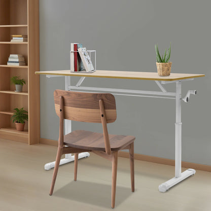 Höhenverstellbarer Stehpult, Blockfarbe, Sitz-Steh-Schreibtisch, 65–90 cm, Heimbüro-Schreibtisch, manuell erhöhbarer Tisch