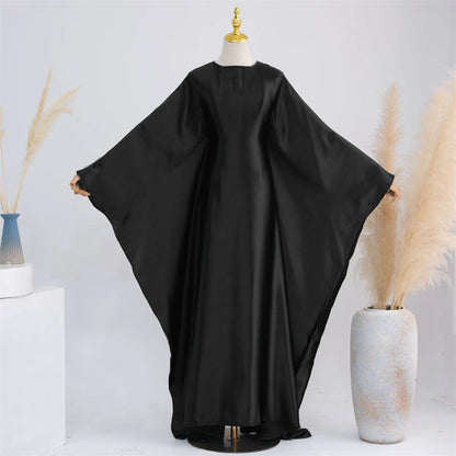 Eid Batwing Satin Shimmer Soft Crepe Abaya Dubai Luxury 2024 Islam Muslim Maxi Kaftan Dress Kebaya Abayas For Women Vestidos