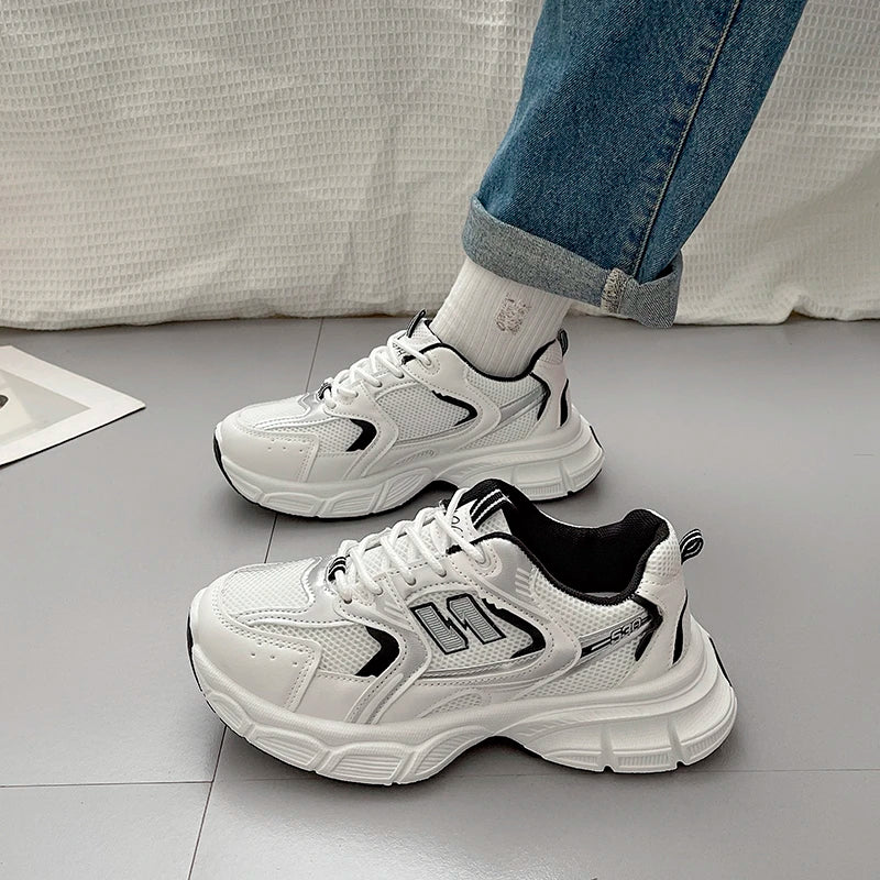 New Spring Autumn Women's Jogging Sneakers Fashion Casual White Breathable Tennis Low Top Vulcanized Shoes Outdoor Trainers.