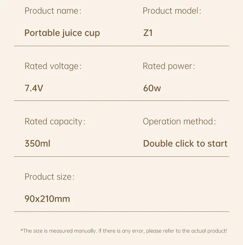 Portable Multi-function USB Wireless Juicer 12-blade Head Fast Juice Extraction 2600mAh Capacity Indoor and Outdoor Mixing Cup