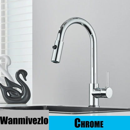 Low water pressure Kitchen Faucet Cold Hot Water Mixer Crane Tap Sprayer Stream Rotation Sink Tapware Multiple styles