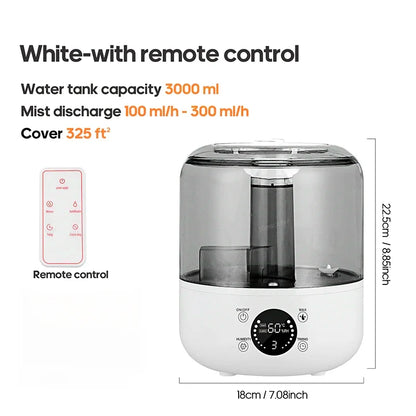 CK2 3L Professional Large Capacity Household Silent Air Humidifier Plant Spray Aroma Diffuser with Remote Control Timer.