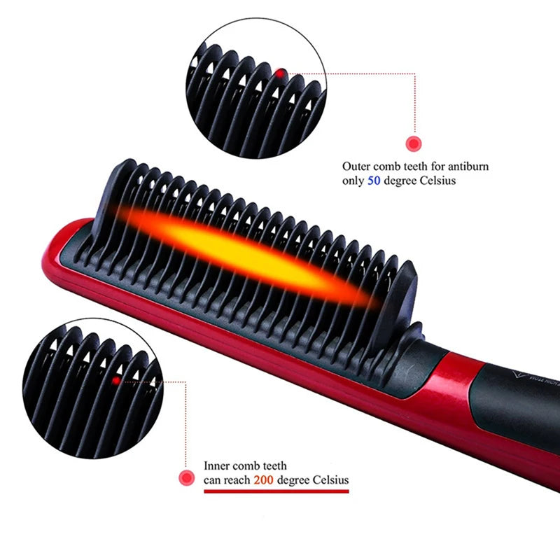Salon Professional Negative Ion Straight Hair Comb Portable And Fast Heating Negative Ion Straight Hair Comb Styling Tool.