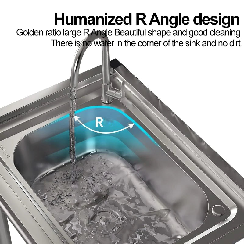 304 stainless steel sink, single-sink sink, household vegetable-washing sink, under-sink sink, large single sink, kitchen water
