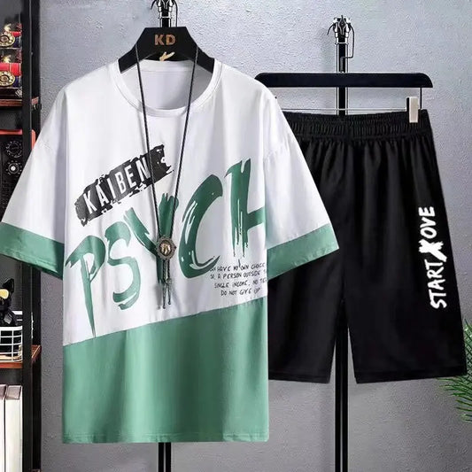 Summer Sets for Men Casual Comfortable and Breathable Short Sleeve Tshirt Shorts Outfit Stylish tracksuit men clothes for men.