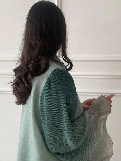 Open Front Abaya Muslim Flare Sleeve Casual Arabian Abayas Middle-East Elegant Turkey Kaftans Women Jilbabs Islamic Maxi Dresses.